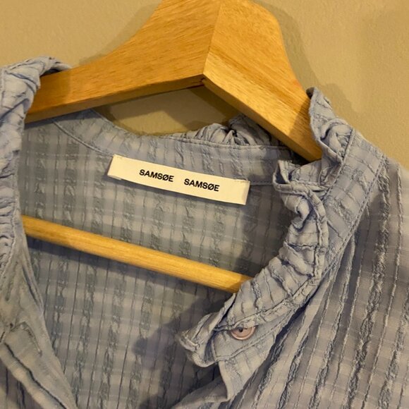 Samsoe Samsoe Light Blue "Camisa Mesji" Top - Picture 8 of 9